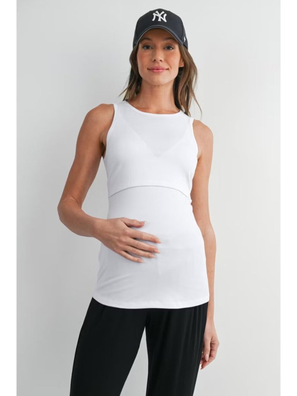 NWT Hello Miz Nursing Top White Sz Medium Nursing Fitness Postpartum